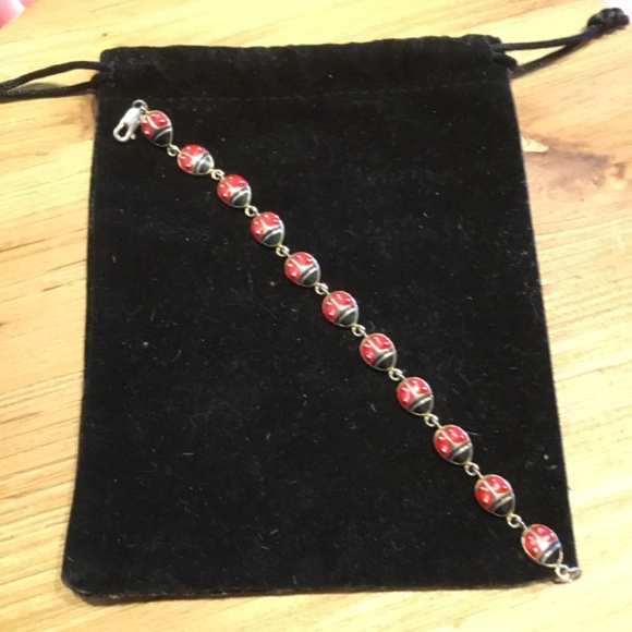🐞 Ladybug Sterling Rhodium Bracelet, Marked FAS 🐞 - Picture 9 of 9